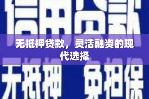 防城港无抵押贷款，灵活融资的现代选择