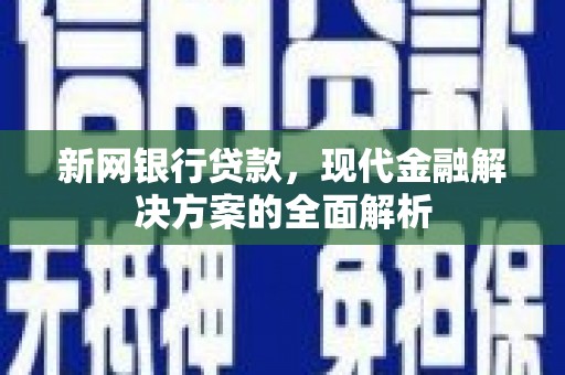 防城港新网银行贷款，现代金融解决方案的全面解析