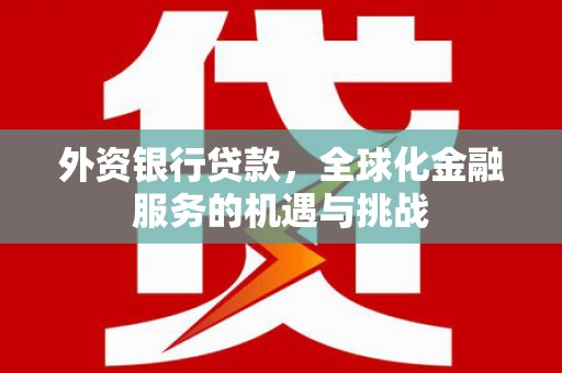 防城港外资银行贷款，全球化金融服务的机遇与挑战