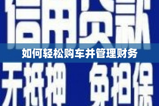 防城港如何轻松购车并管理财务